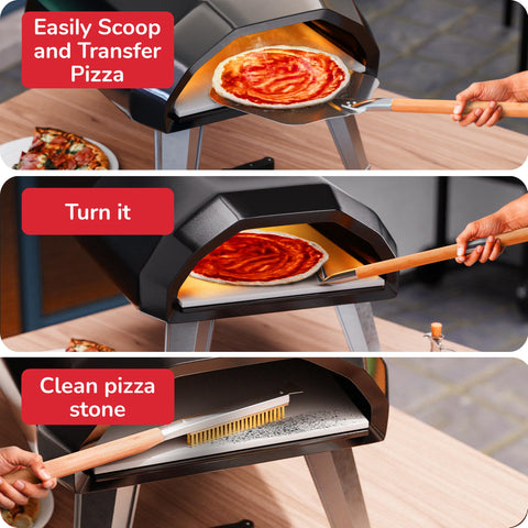 Senwosa rocker cutter slicing cooked pizza cleanly without crushing crust