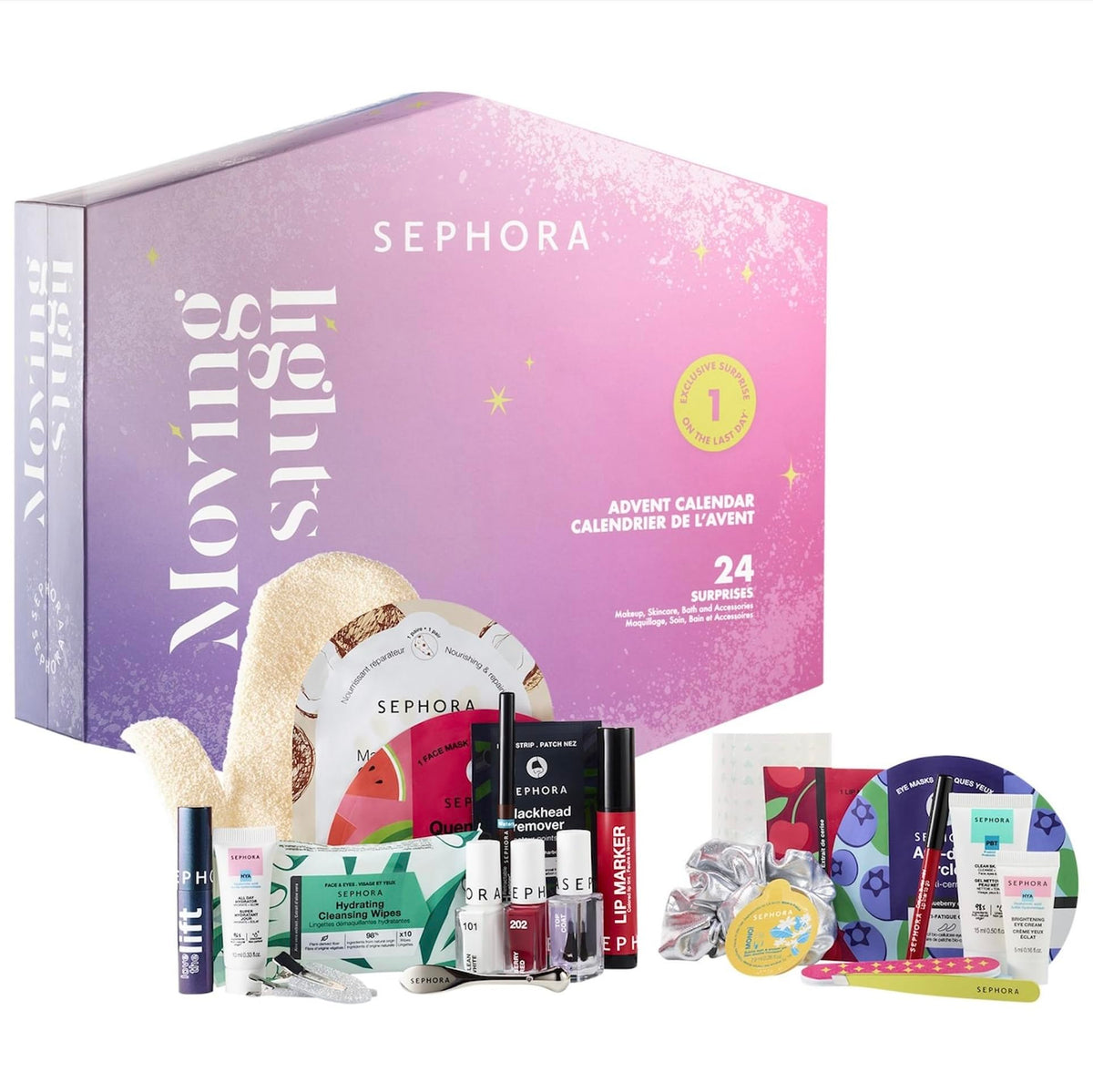 SEPHORA Moving Lights calendar front display adds holiday charm