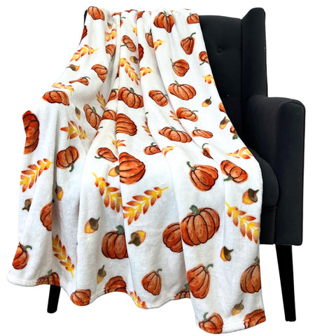 Serafina Home front view of throw blanket showing harvest pattern and cozy appeal