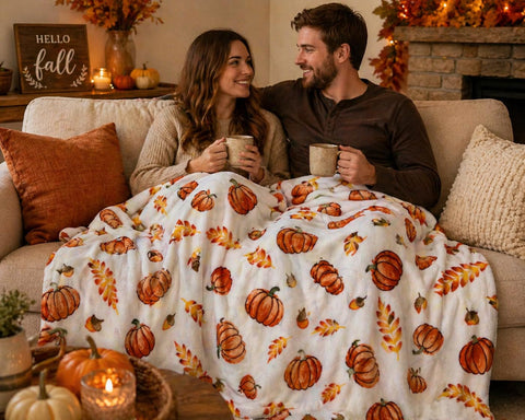 Serafina Home cozy reading corner with throw creating inviting seasonal relaxation