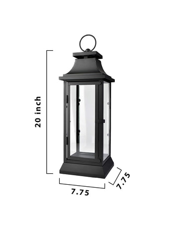 Serene Spaces Living lantern used as tabletop centerpiece creating warm event atmosphere