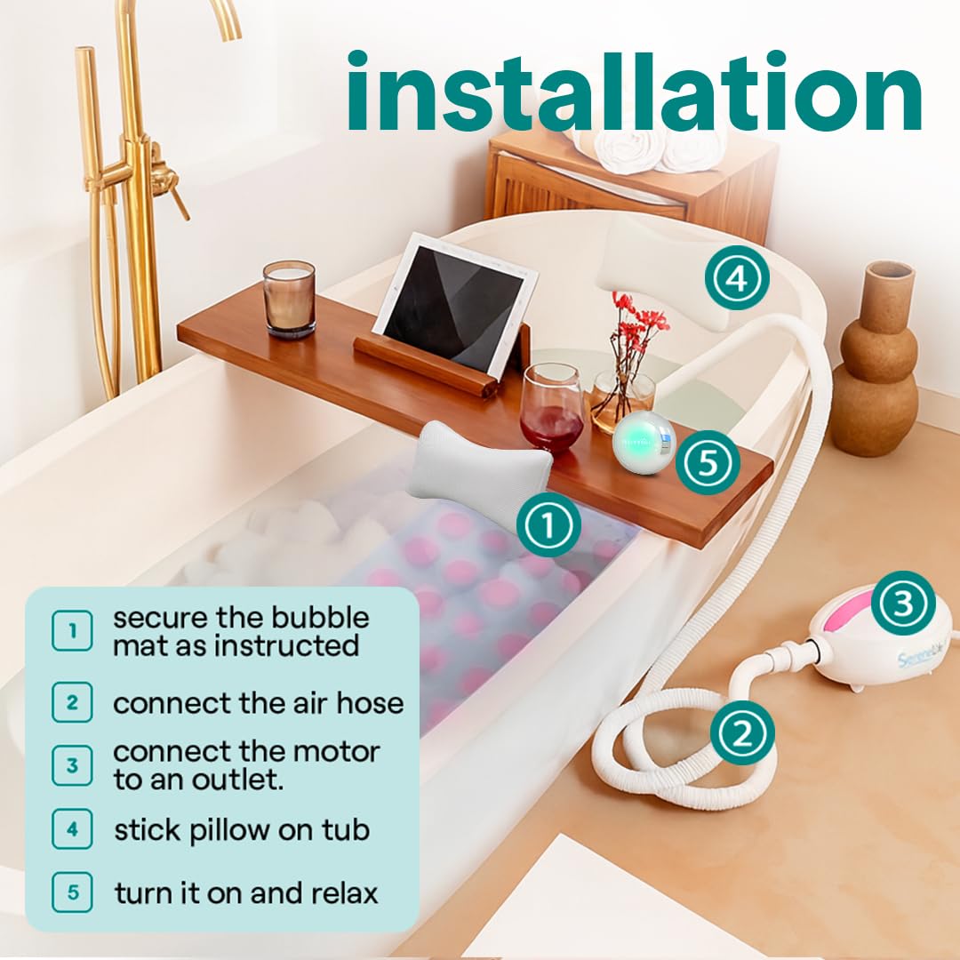 SereneLife illuminated bath light on mat creating calming colored ambiance