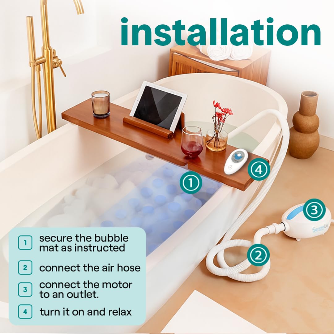 SereneLife remote control in hand for easy in-tub adjustments