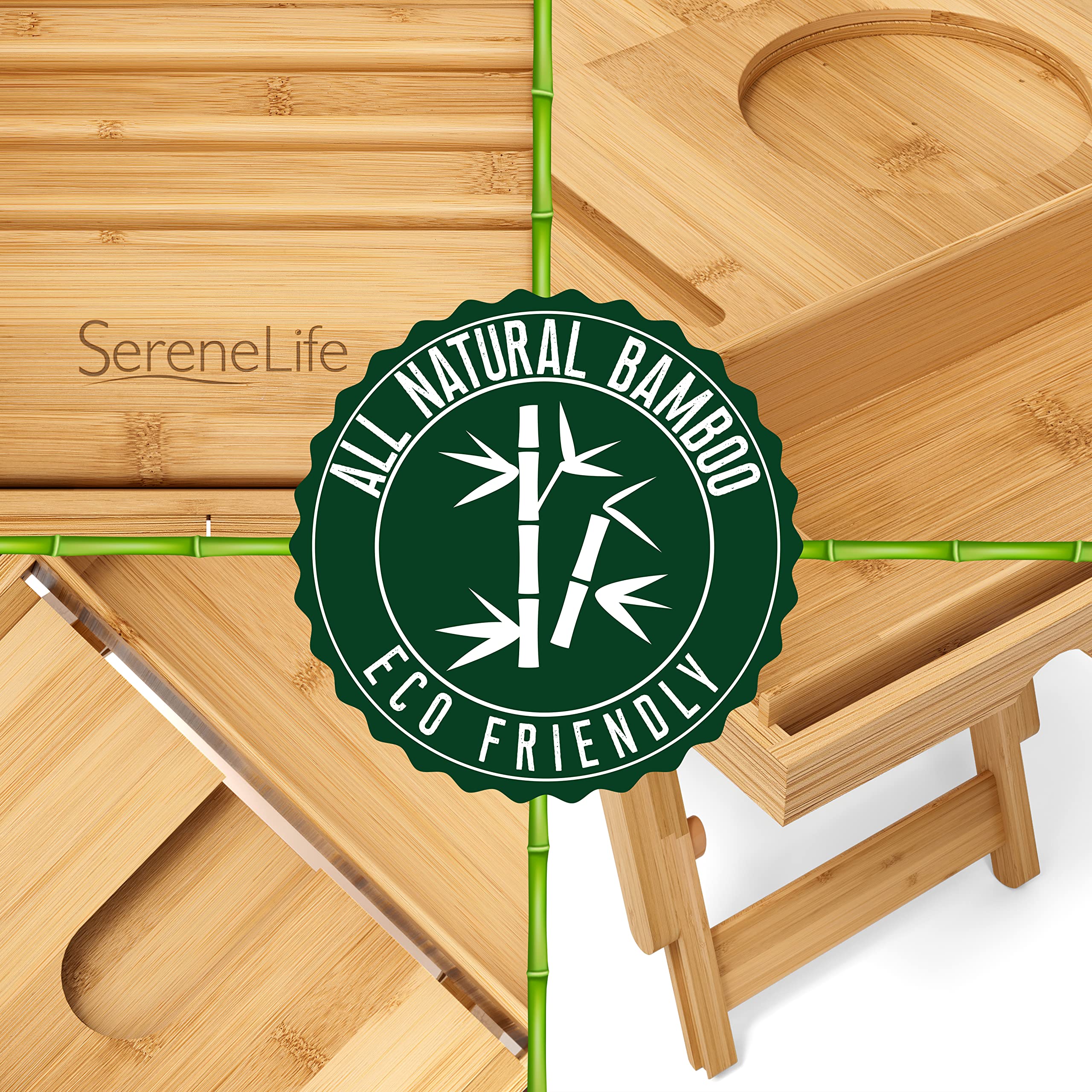 SereneLife removed spa trays and soap box arranged to show removable storage convenience