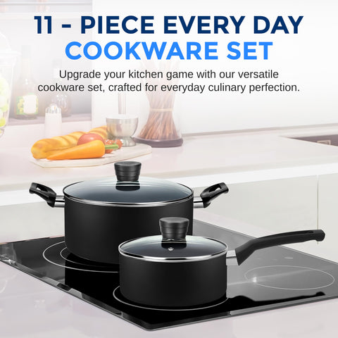 SereneLife tempered glass lids that reveal cooking progress and reduce heat loss