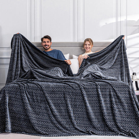 Serenhom front view of dark grey blanket showing full coverage and cozy appeal