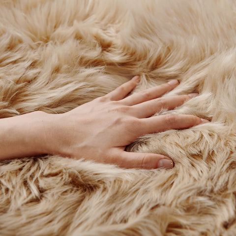 SERISSA close-up of fluffy pile detail highlights luxurious touch and cozy comfort