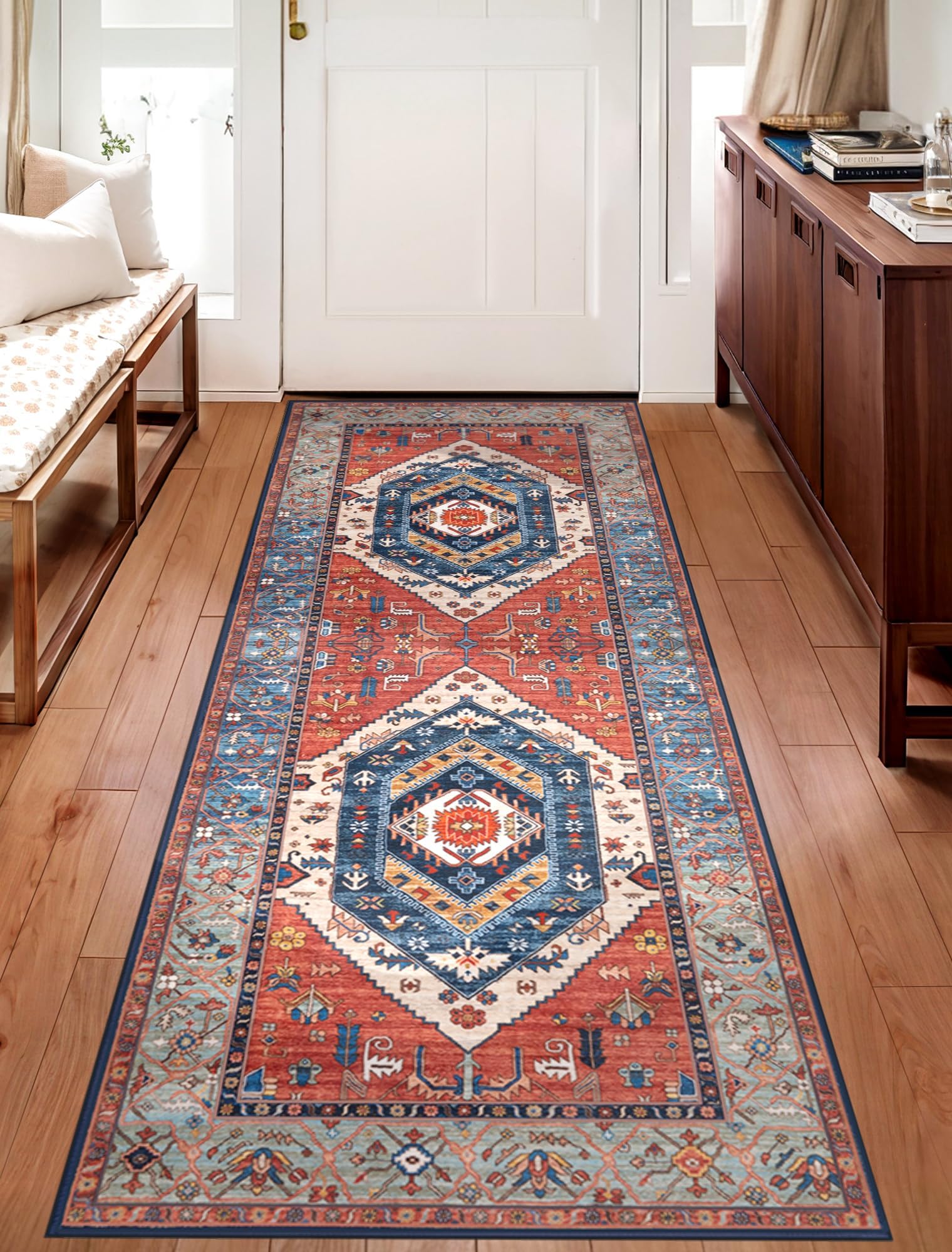 SERISSA runner under-door clearance demonstrating thin profile and easy door swing