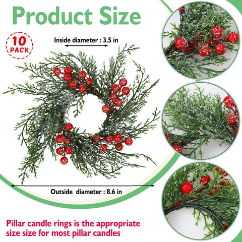 Serlvan close-up of red berries and snowy pine detailing for realistic look