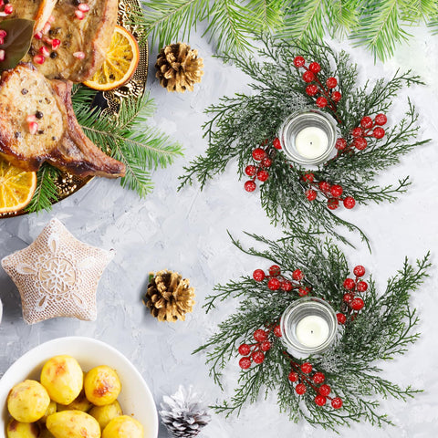 Serlvan on dining table as centerpiece adding instant holiday atmosphere
