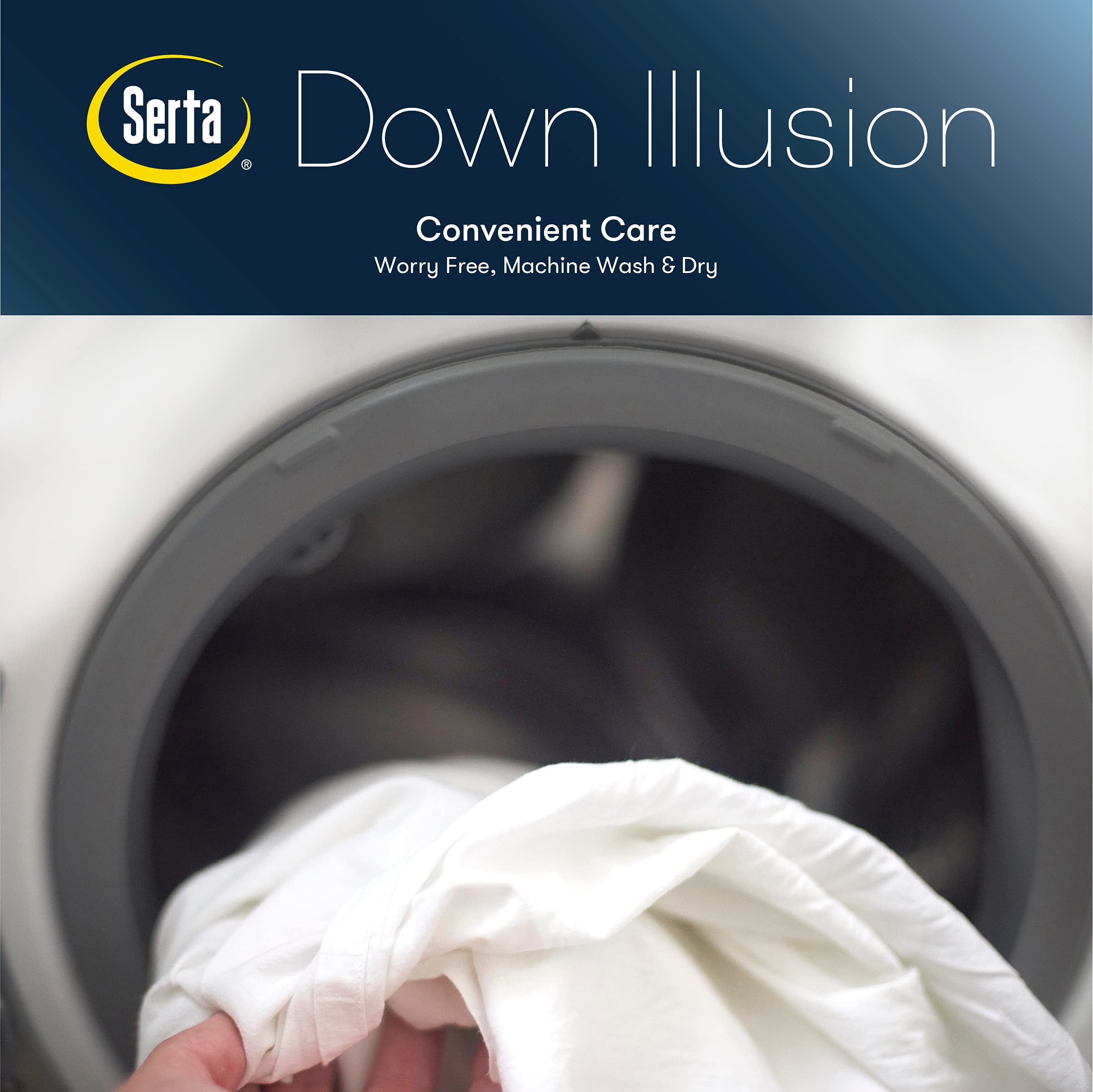Serta comforter styled on a bed highlighting inviting bedroom comfort