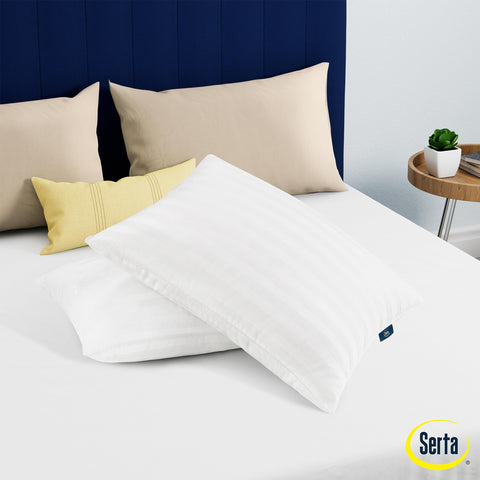 Serta close-up of 300 thread count cotton cover highlighting soft breathable feel