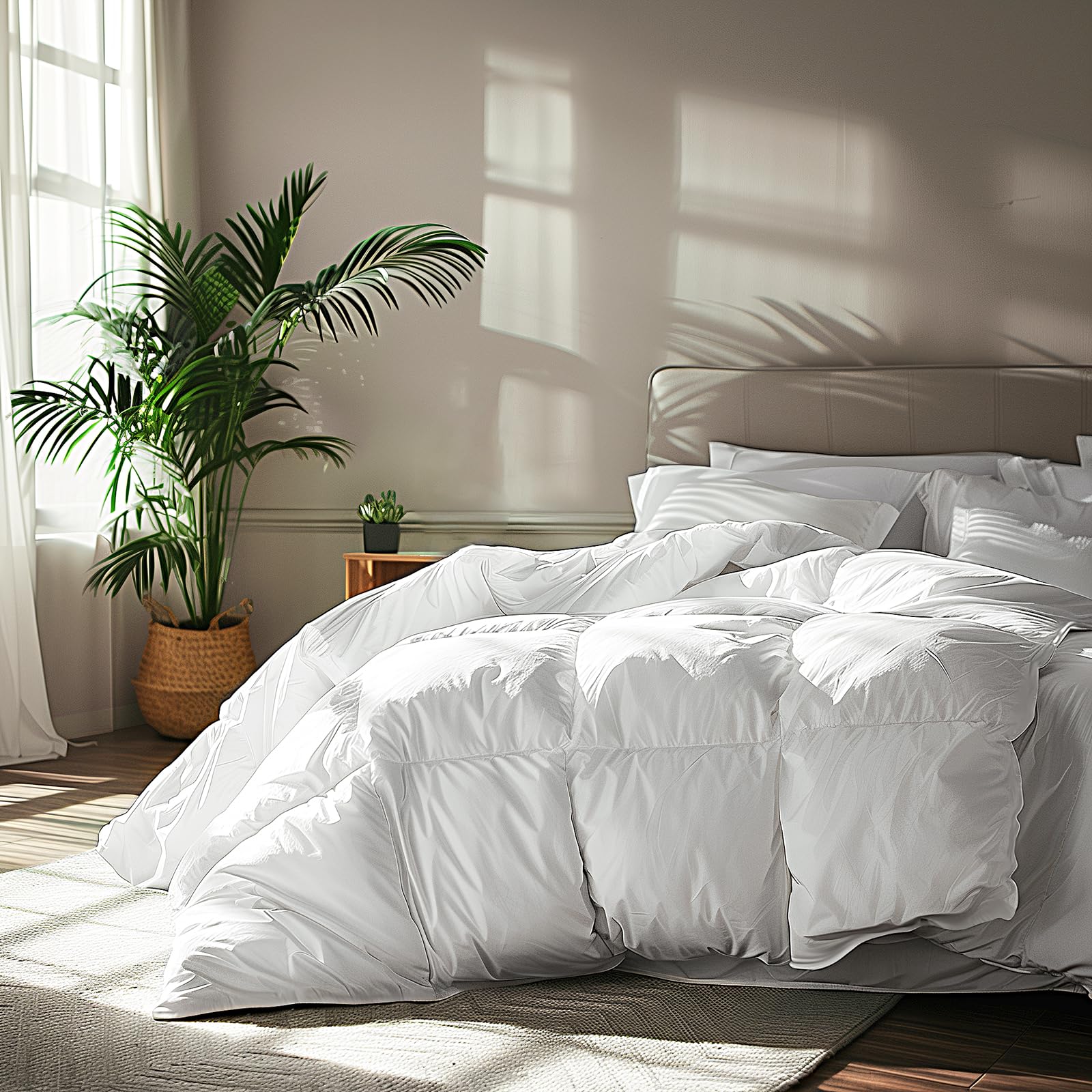 Serta comforter front view showing plush cotton cover and extra-warm loft benefit