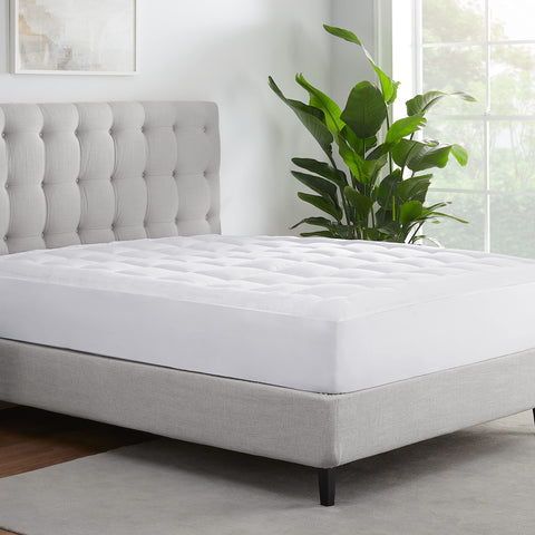 Serta pillowtop close-up showing cushioned fill and soft texture benefit