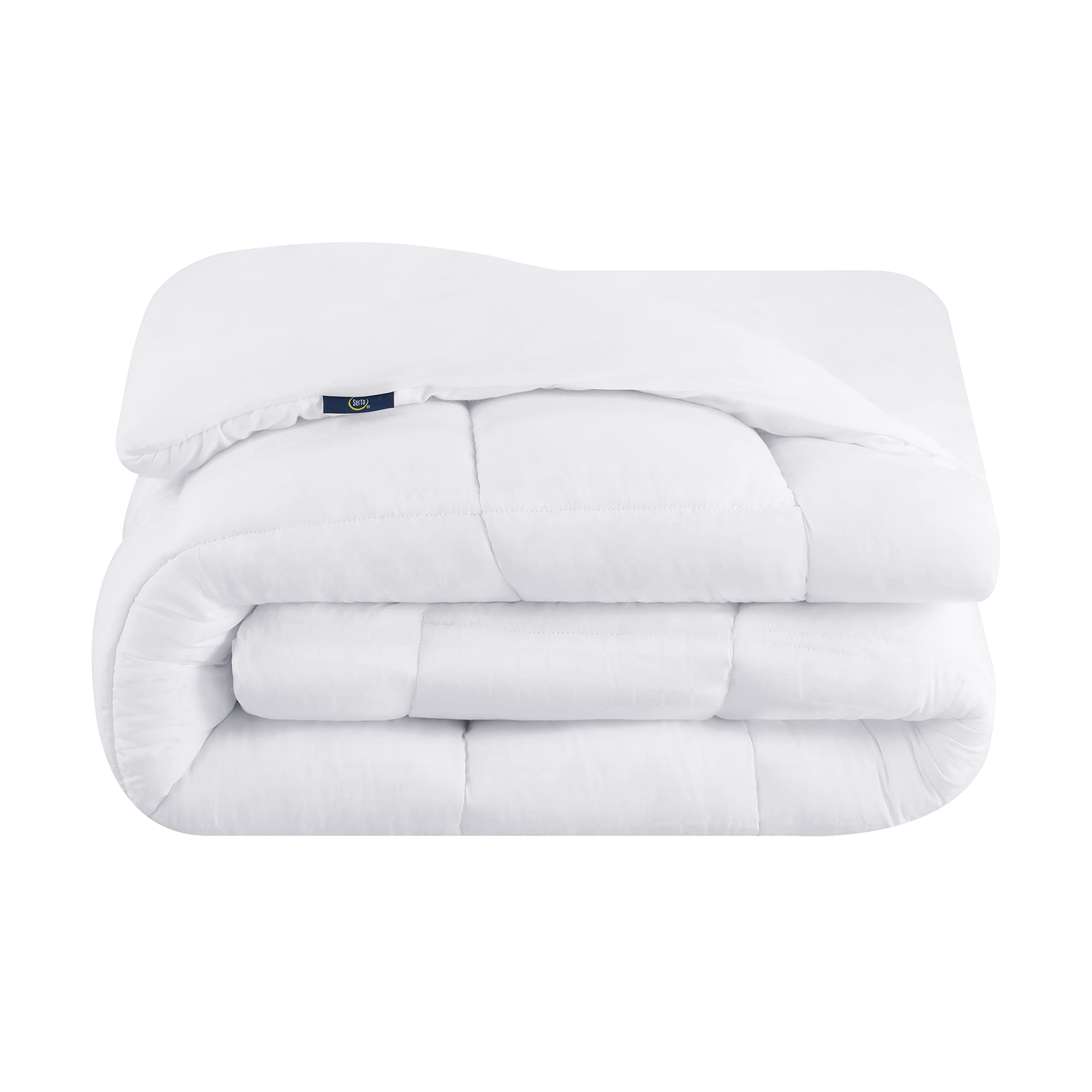Serta mattress pad with tape measure showing 39x75 twin size clarity