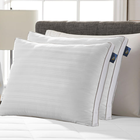 Close-up of Serta 300-thread-count cotton cover showing soft texture and breathability