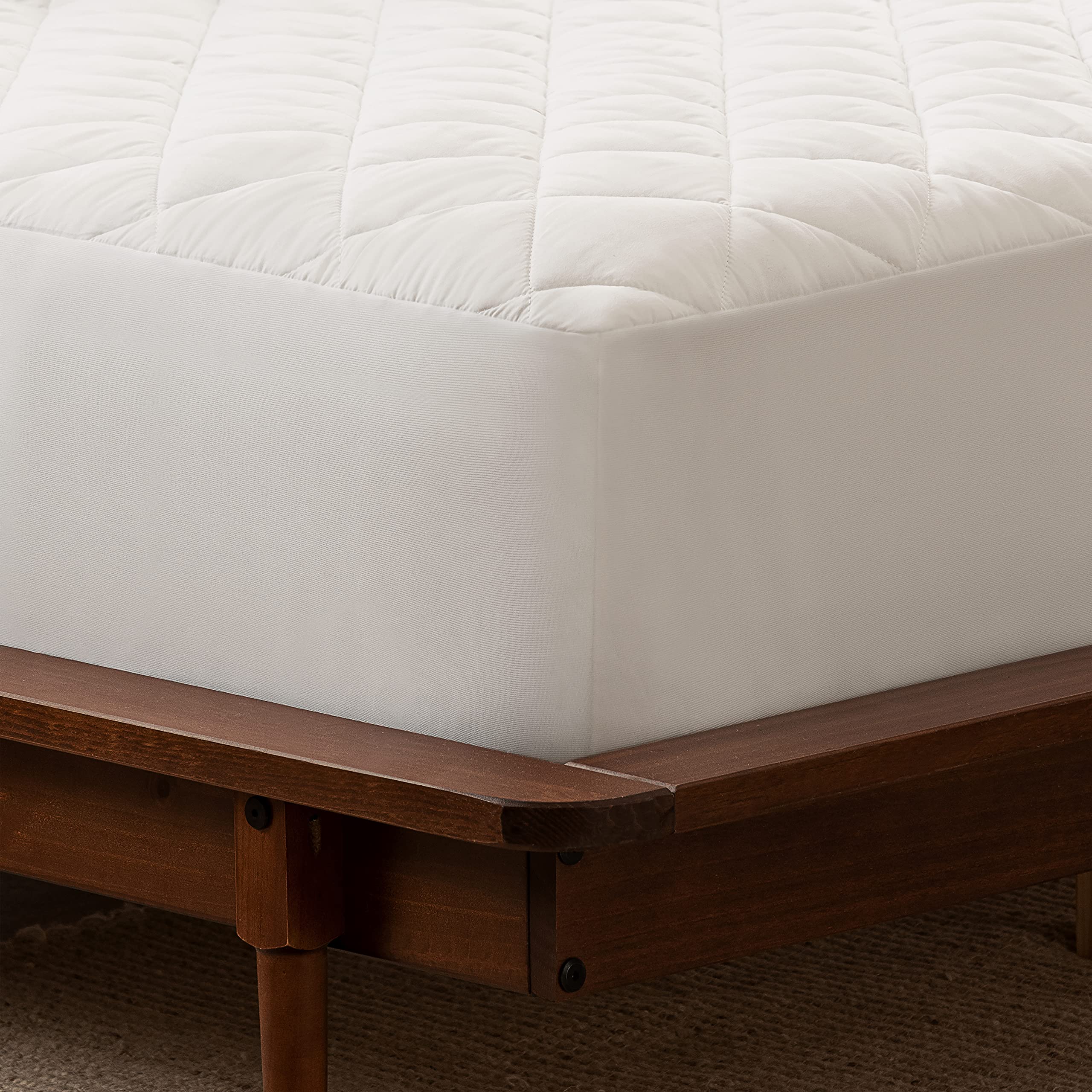 Close-up of Serta diamond-quilt top showing hi-loft fill for even softness