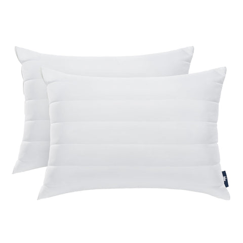 Serta front packaging showing two pillows and set size benefits