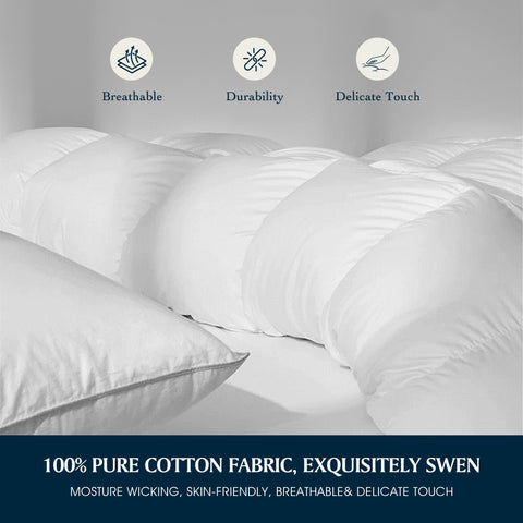 Serta tag and 233-thread count cotton label indicating breathable, soft bedding benefit