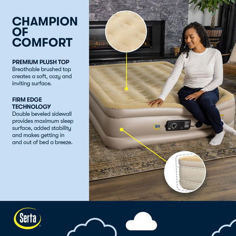 Serta flocked top close-up showing soft texture and improved sheet grip