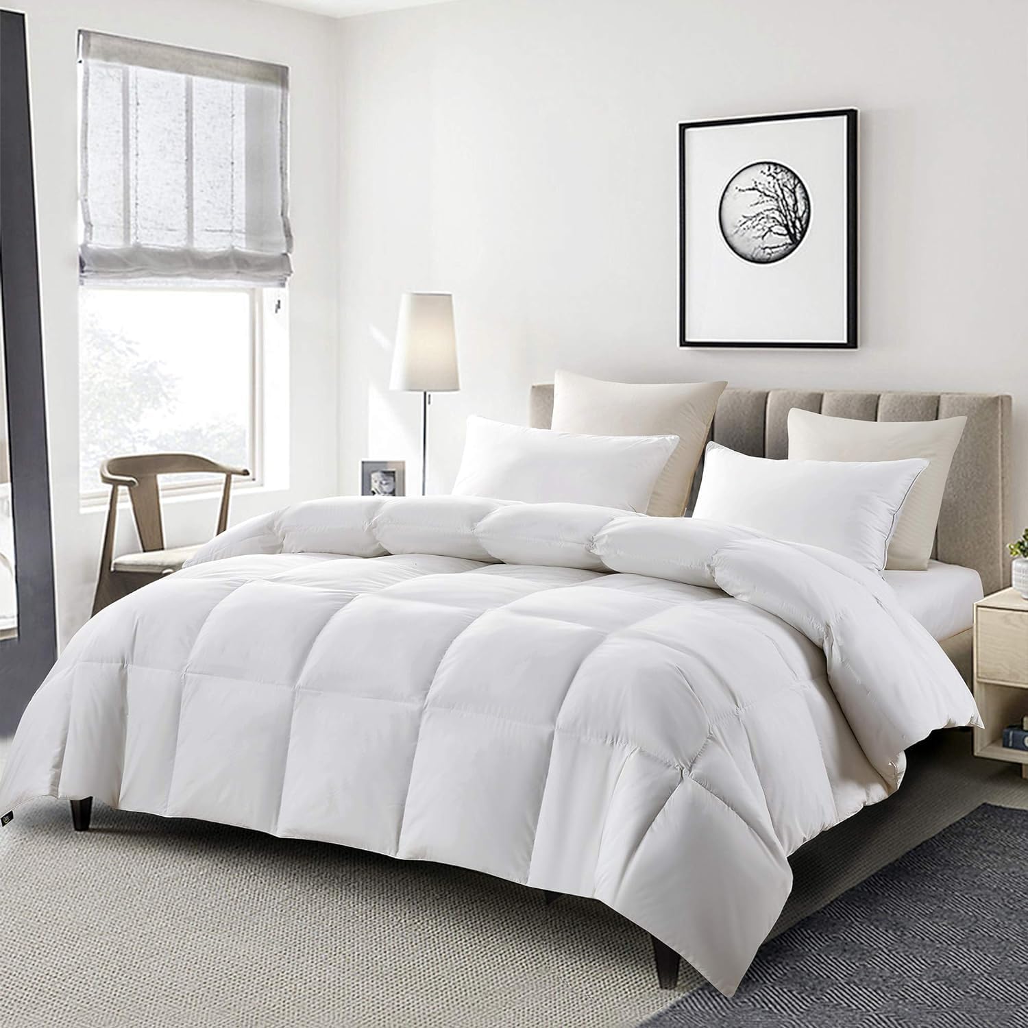 Serta folded comforter showing corner loops and piping for durable, neat storage