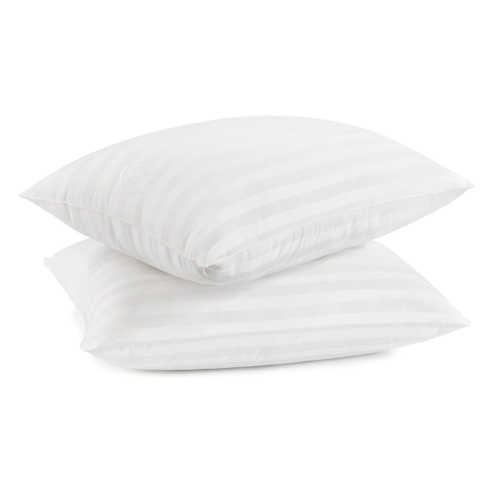 Serta front packaging showing two pillows and product name for clear purchase info