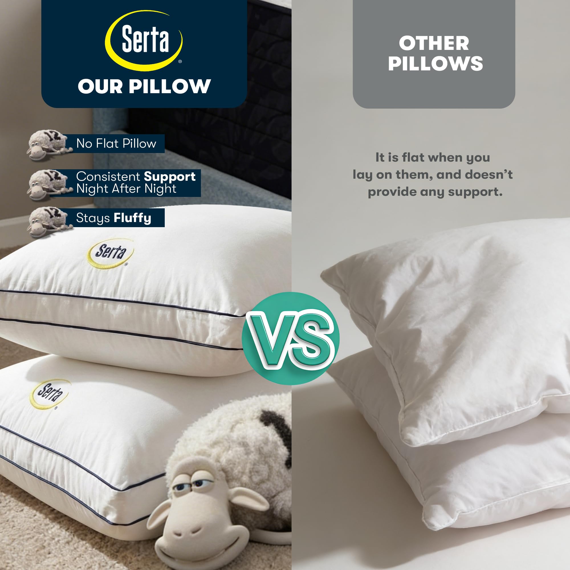 Serta gusset edge detail demonstrating structured support and long-lasting loft