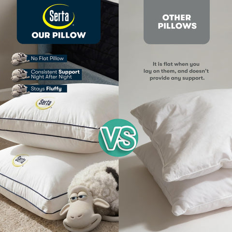 Serta gusset edge detail demonstrating structured support and long-lasting loft