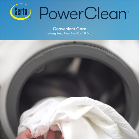 Lifestyle scene with Serta pad in a dorm room providing clean, comfortable sleep