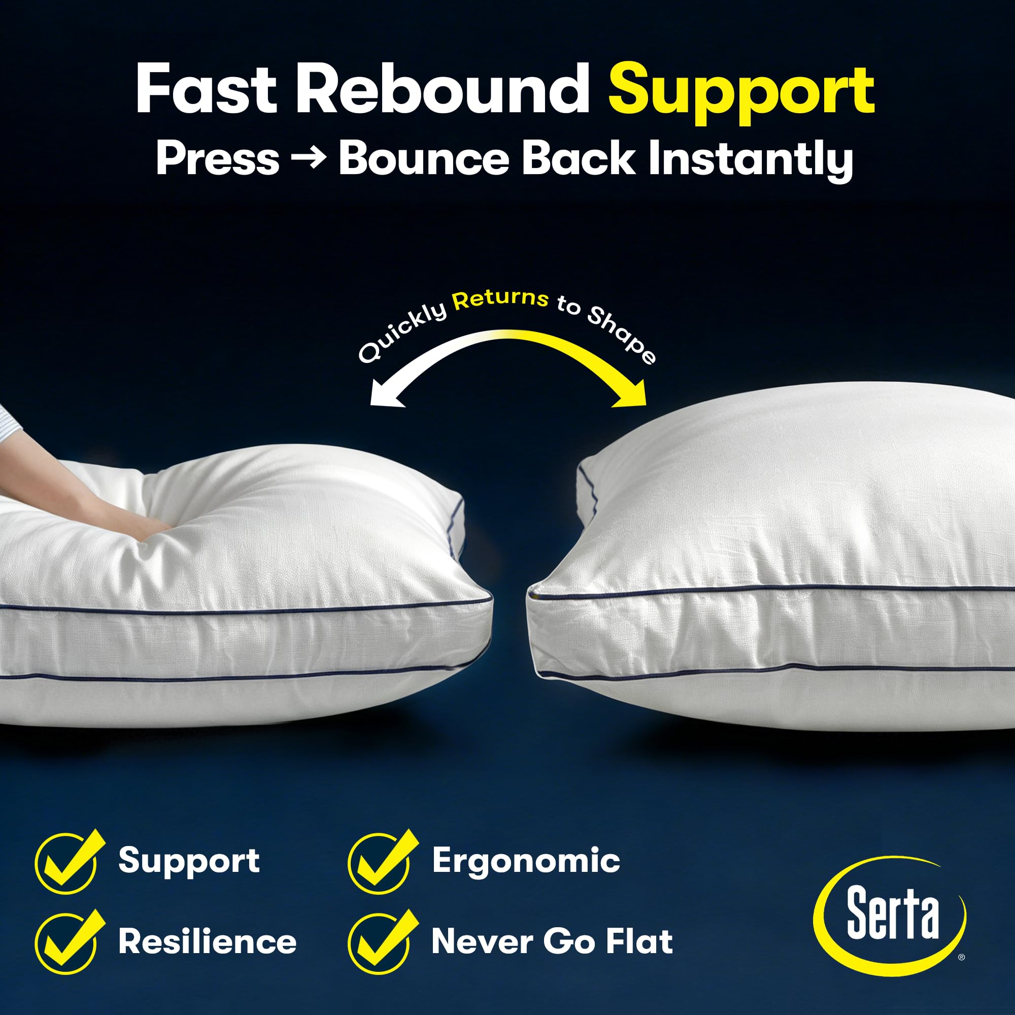 Serta close-up of 400 thread count cotton cover illustrating breathable texture benefit