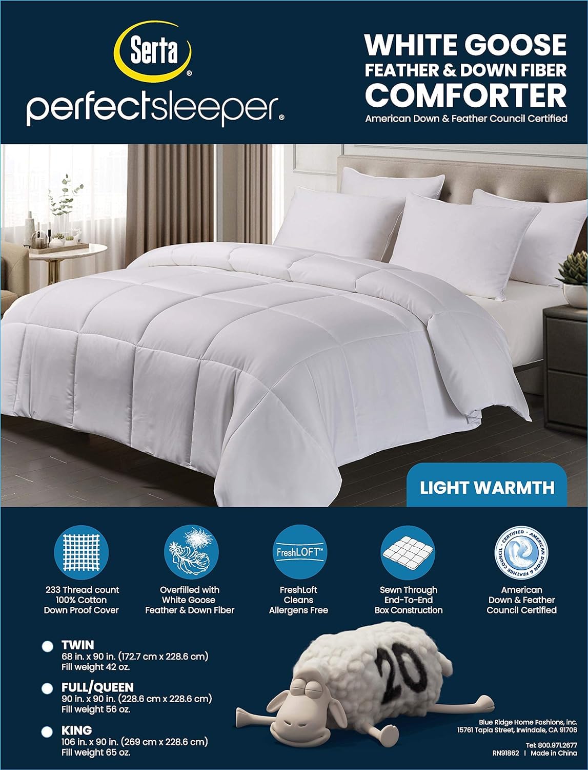 Serta packaging vacuum-packed image showing compact shipping and easy setup benefit