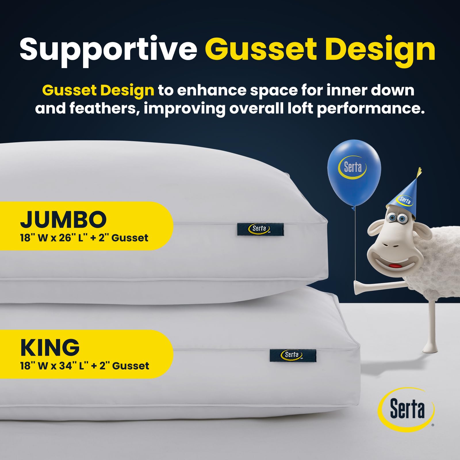 Serta pillows on bed lifestyle shot showing hotel-style comfort at home
