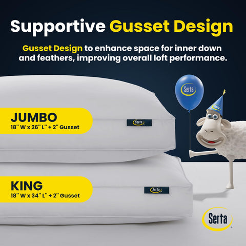 Serta pillows on bed lifestyle shot showing hotel-style comfort at home