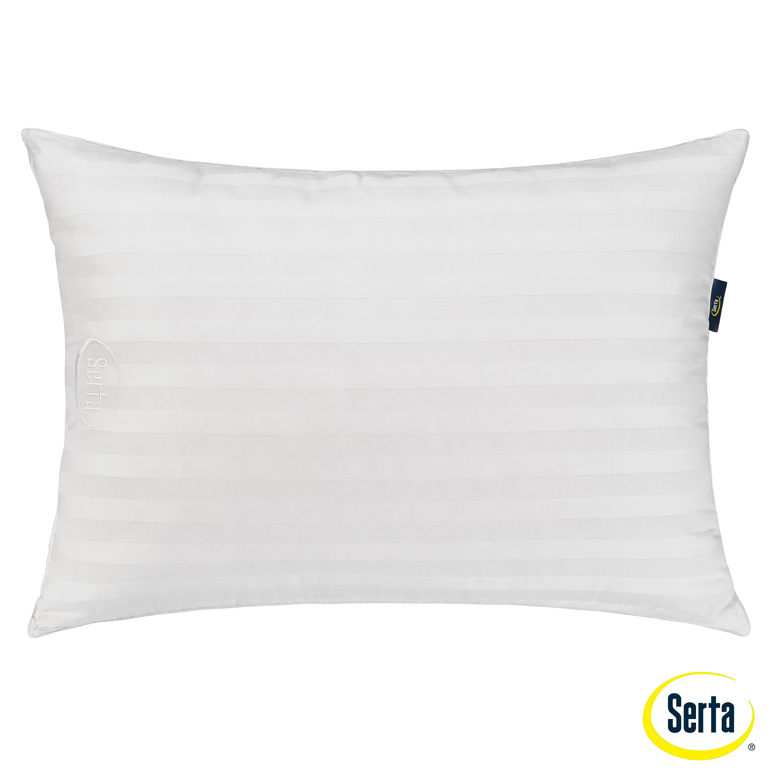 Serta pillow supporting a sleeper's head demonstrating medium support alignment