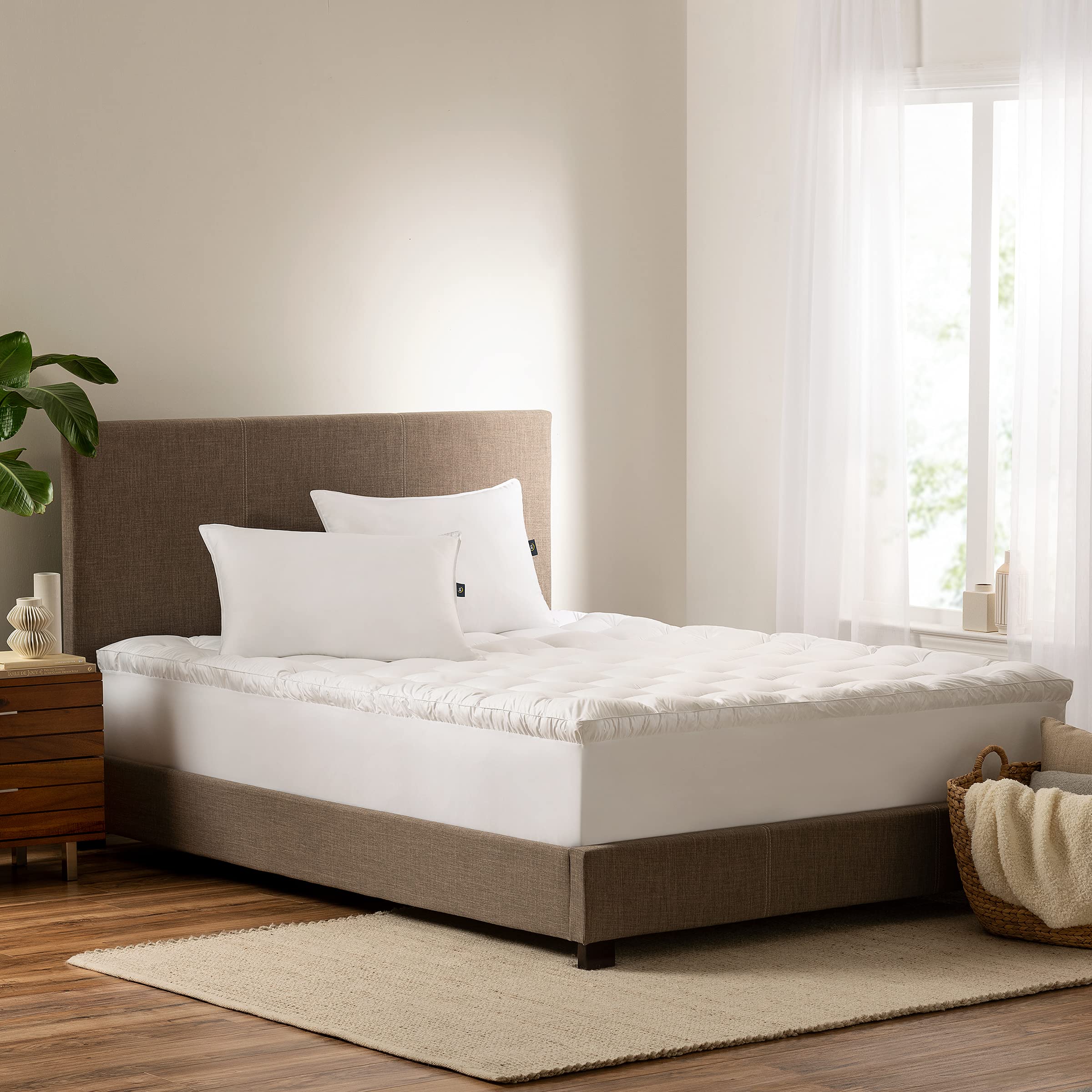 Serta topper front view showing Twin XL coverage and plush comfort