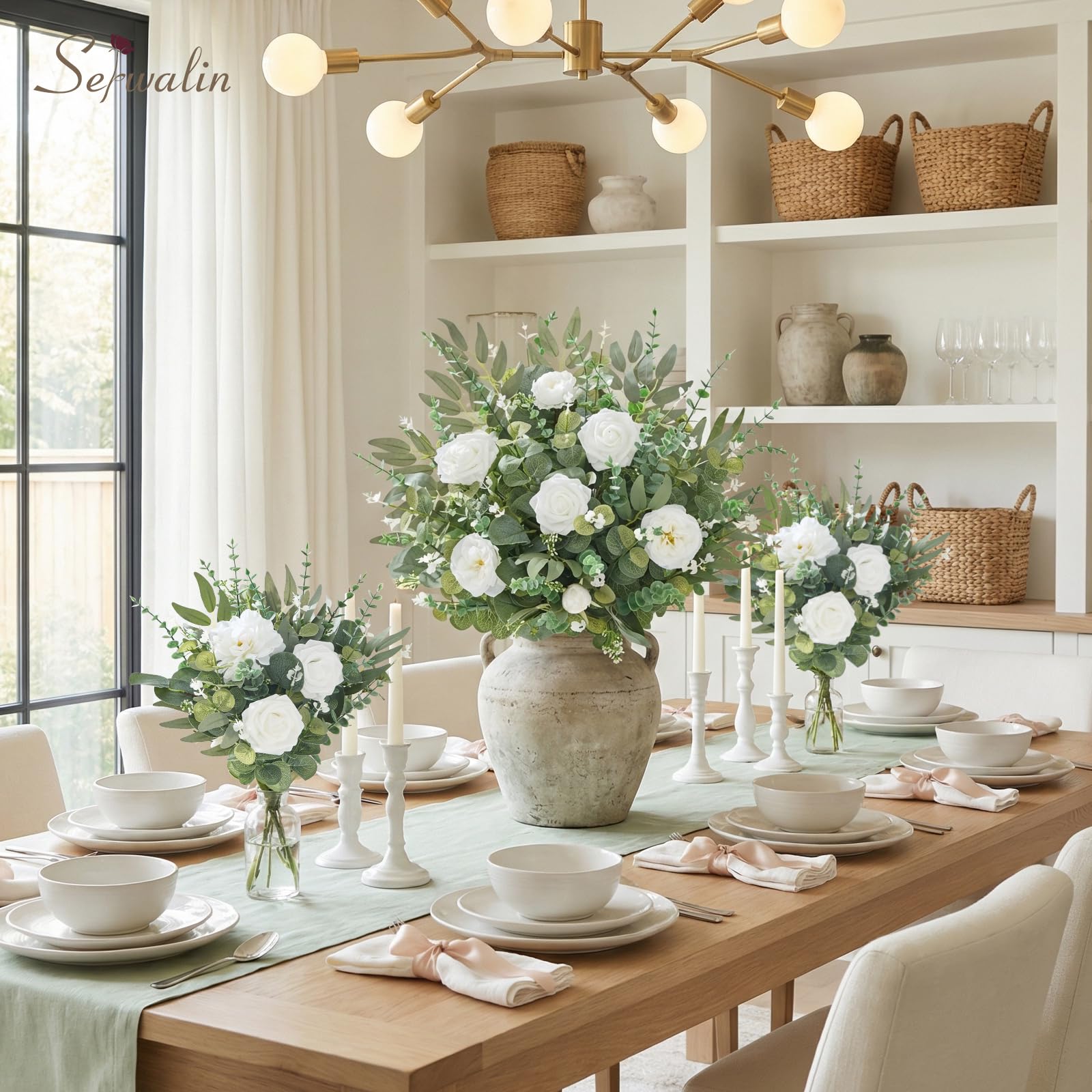 Serwalin eucalyptus berry pick accent adding focal interest to centerpieces