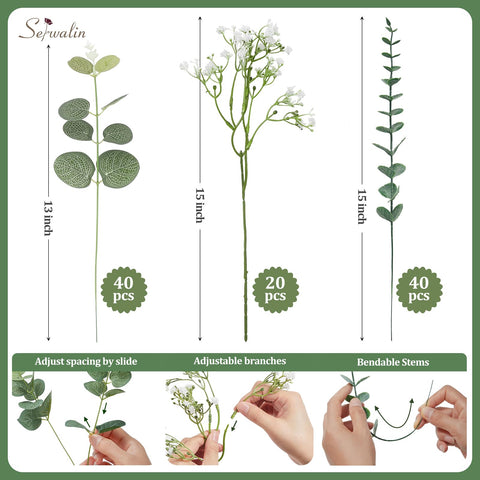 Serwalin flat lay of mixed greenery ideal for planning arrangements