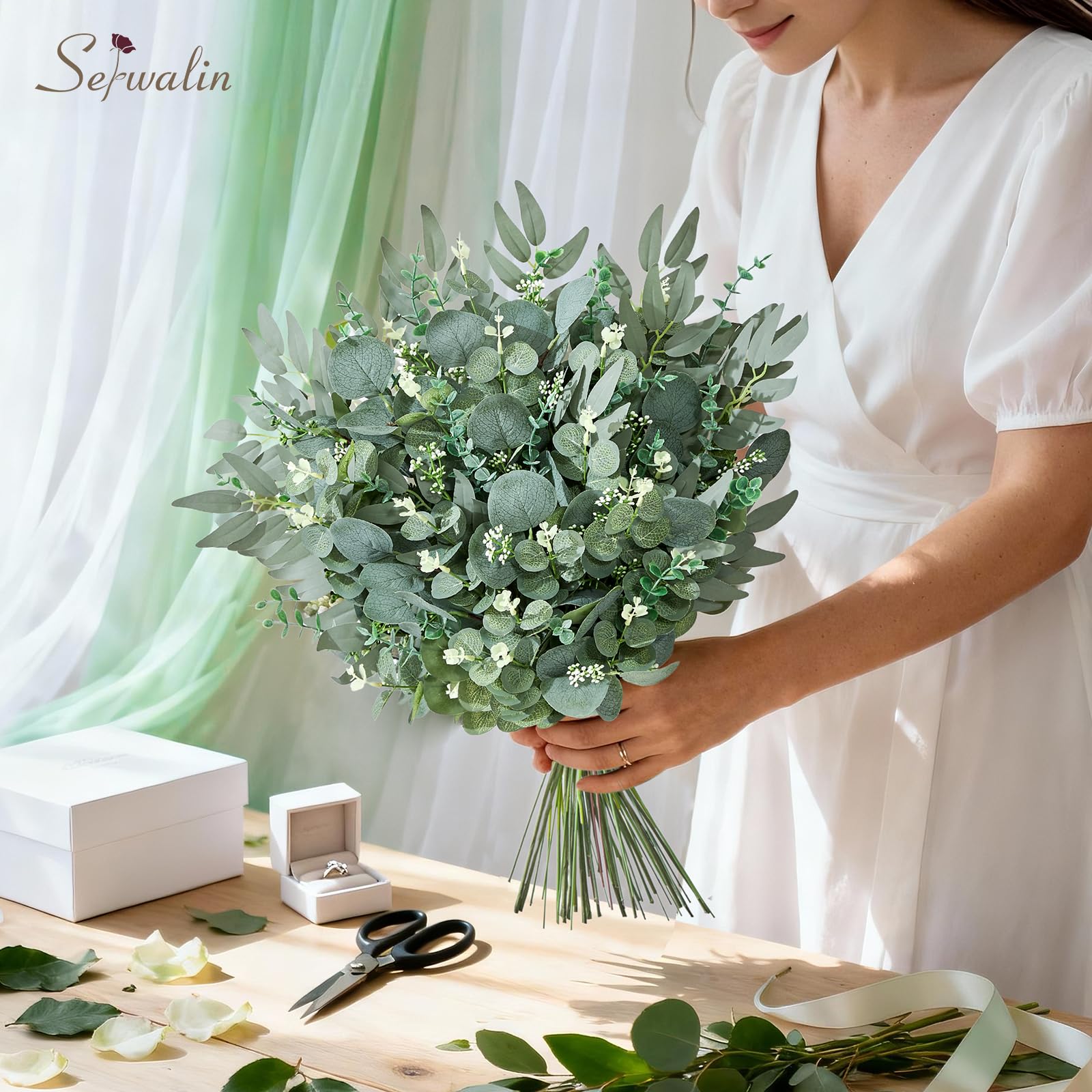Serwalin willow eucalyptus stem showing graceful flow for tall arrangements