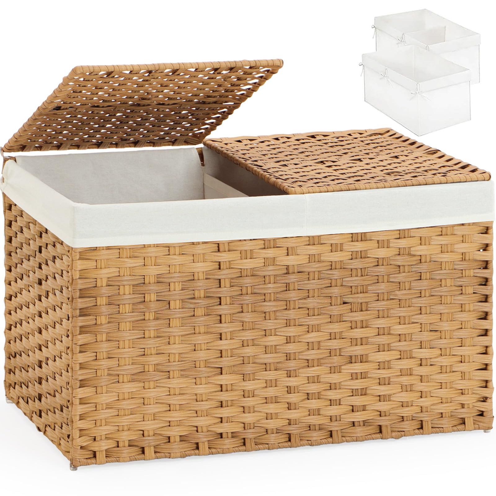 SETVSON front view natural rattan basket showing stylish storage benefit