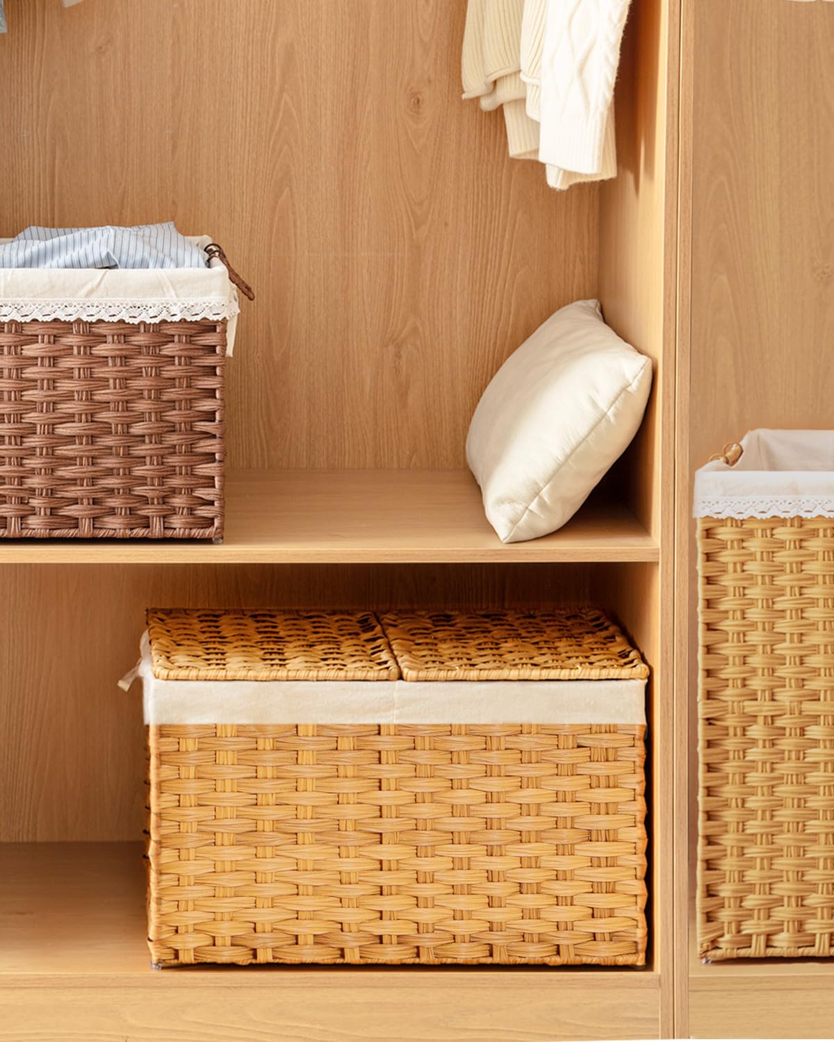 SETVSON in a bedroom setting showing stylish storage and tidy-room benefit