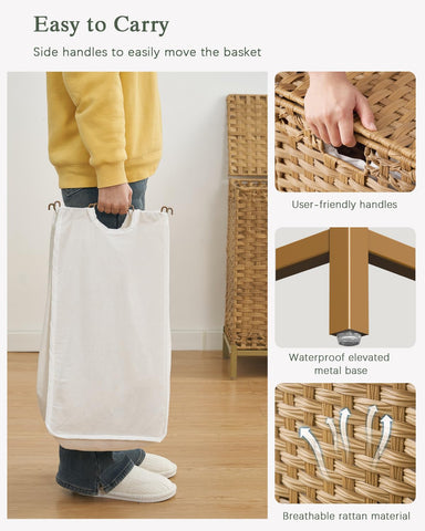 SETVSON removable liner bags lifted showing easy transfer to washer benefit