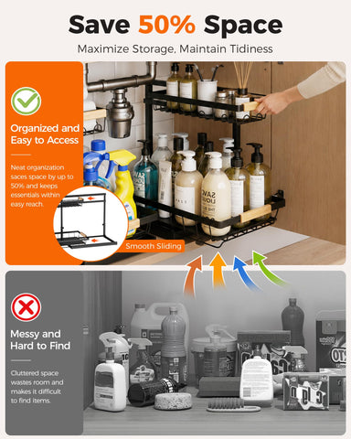 Sevenblue L-shaped shelf beside plumbing showing pipe clearance and easy access