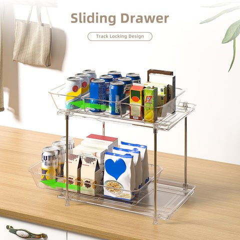 Sevenblue organizers in bathroom cabinet organizing toiletries for tidy countertop benefit