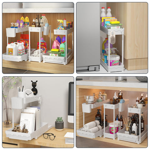 sevenblue kitchen cabinet lifestyle scene showing clutter-free under-sink storage