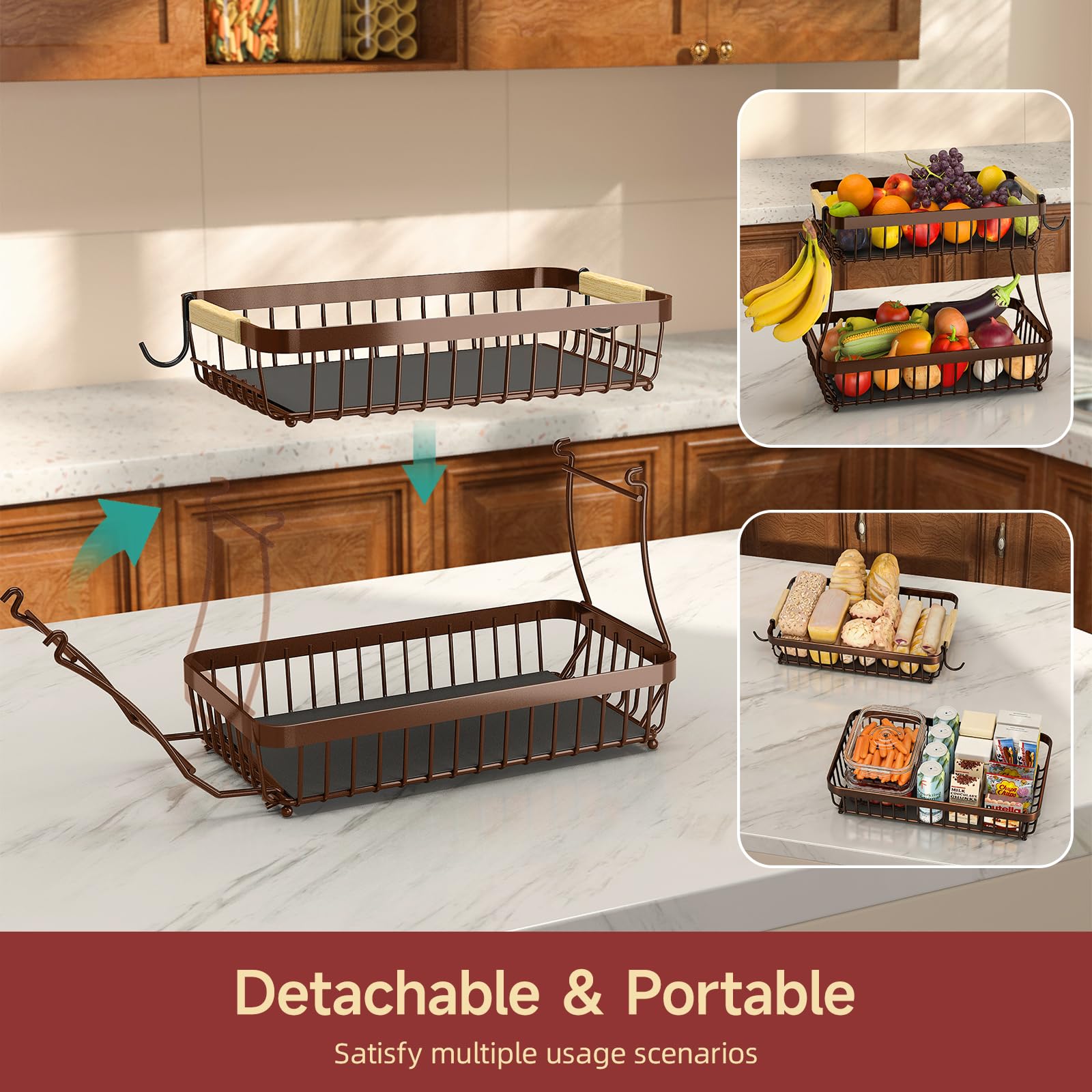 Sevenblue movable banana hanger detail protecting bananas from bruises