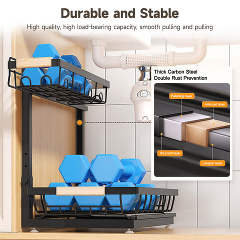 Sevenblue shelf loaded to show sturdy support up to 50 pounds without bending