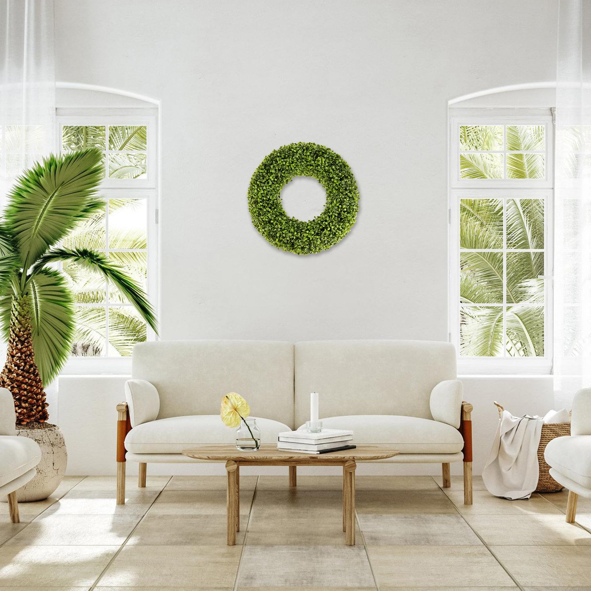 SEVENLOVE wreath hung on a front door giving welcoming entrance charm