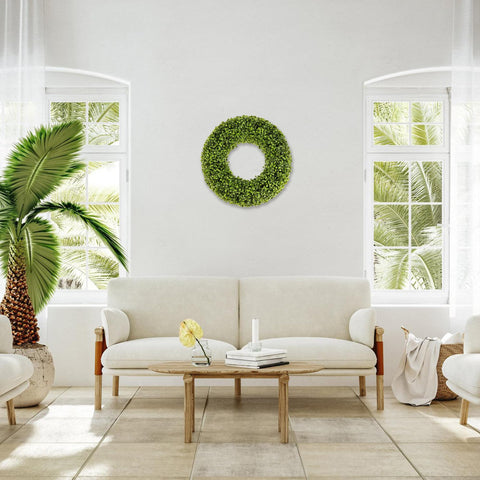 SEVENLOVE wreath hung on a front door giving welcoming entrance charm