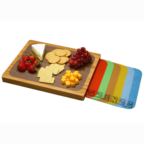 Seville Classics bamboo board front view showing organized design and durable surface