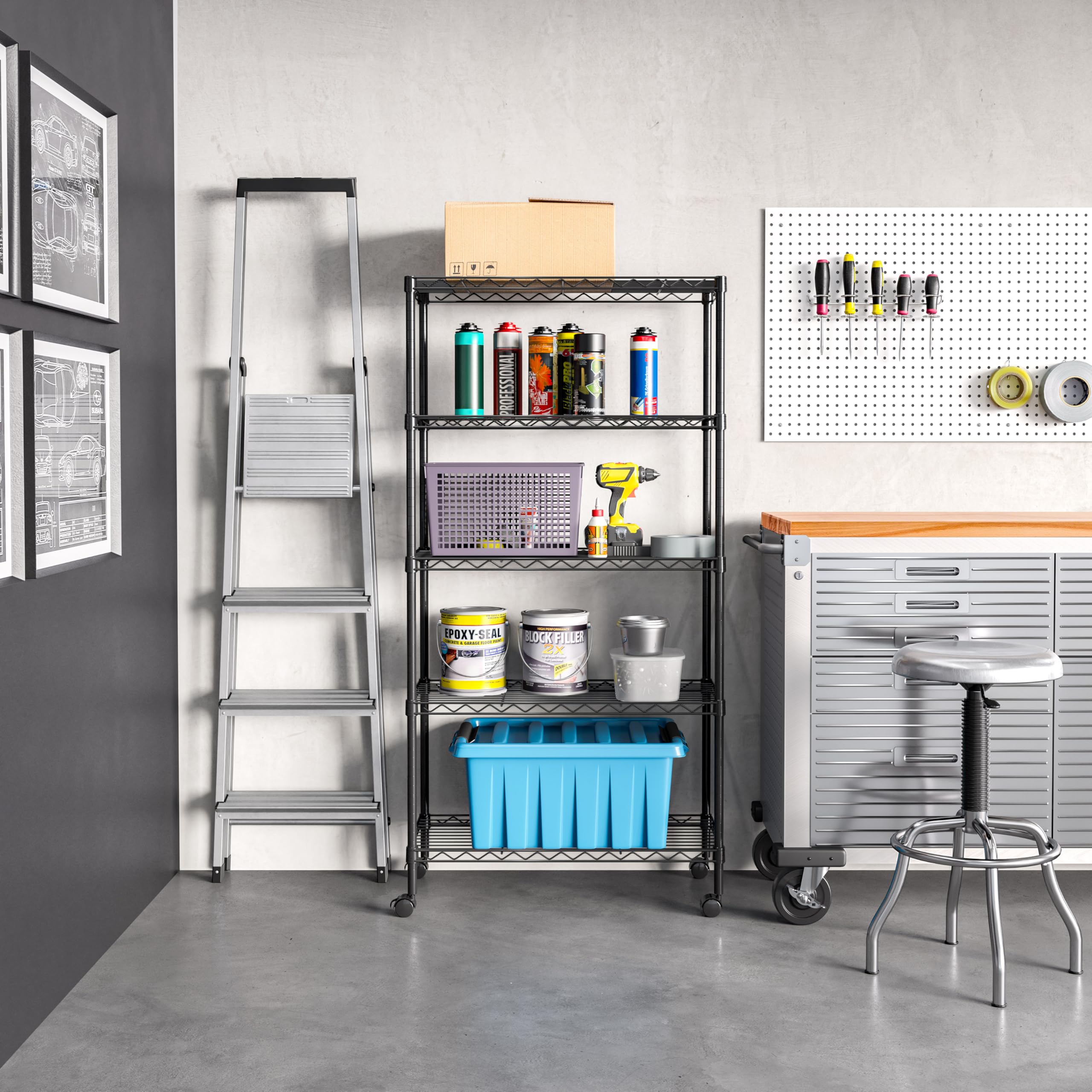 Seville Classics close-up of wire shelf surface highlighting sturdy powder-coated steel